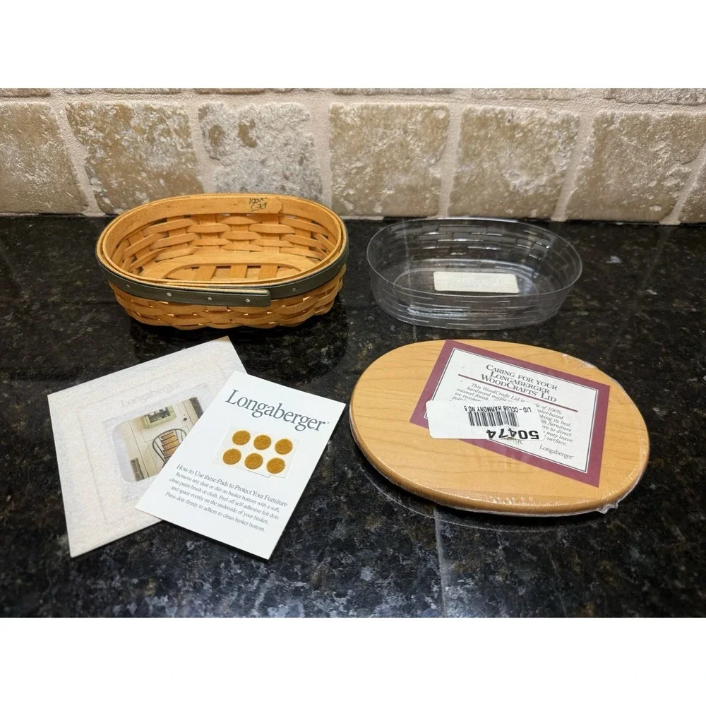 NEW Longaberger Collectors Club Harmony Basket No. 5 Lid, Plastic Liner With Box